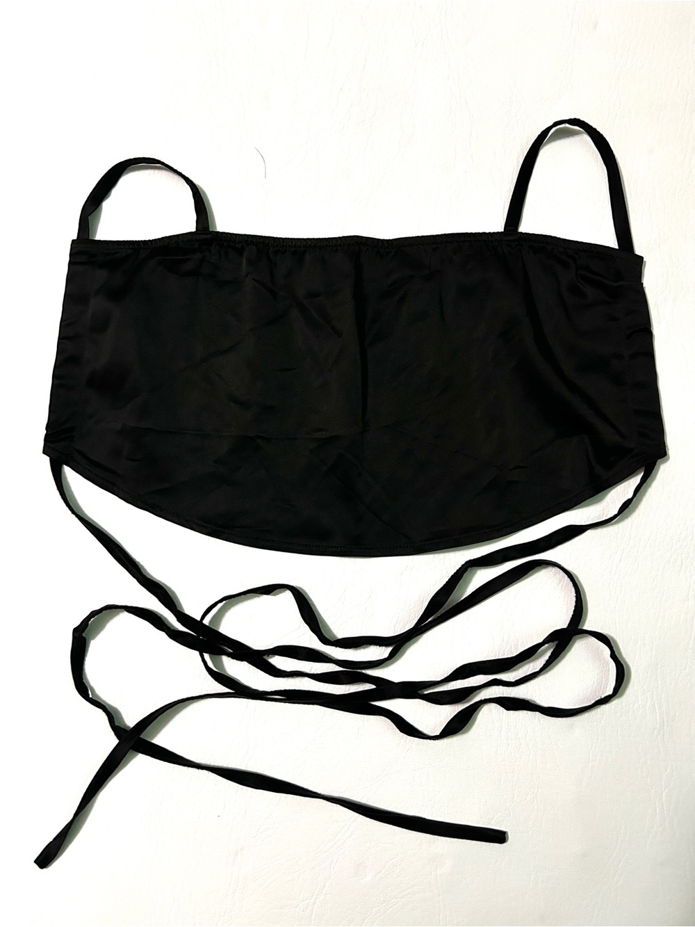 Backless Black Tie-Back Crop Camisole Top